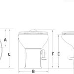 Vaso Sanitário em Porcelana Thetford Acqua Magic Style II Perfil Baixo com Pedal